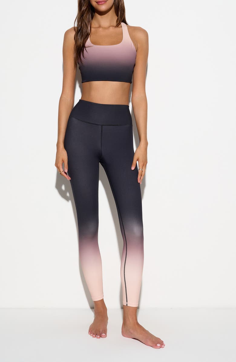 Spiritual Gangster Frankie Ombré Longline Sports Bra, Alternate, color, Champagne