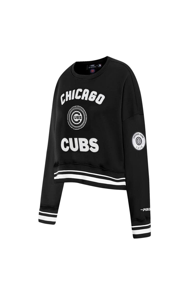 PRO STANDARD Women's Pro Standard Black Chicago Cubs Pearl Cropped Pullover Sweatshirt, Alternate, color, 