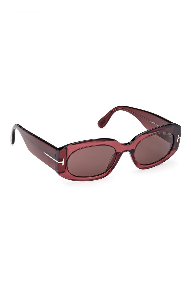 Cielle 52mm Oval Sunglasses, Alternate, color, TRANSPARENT WINE / T LOGO