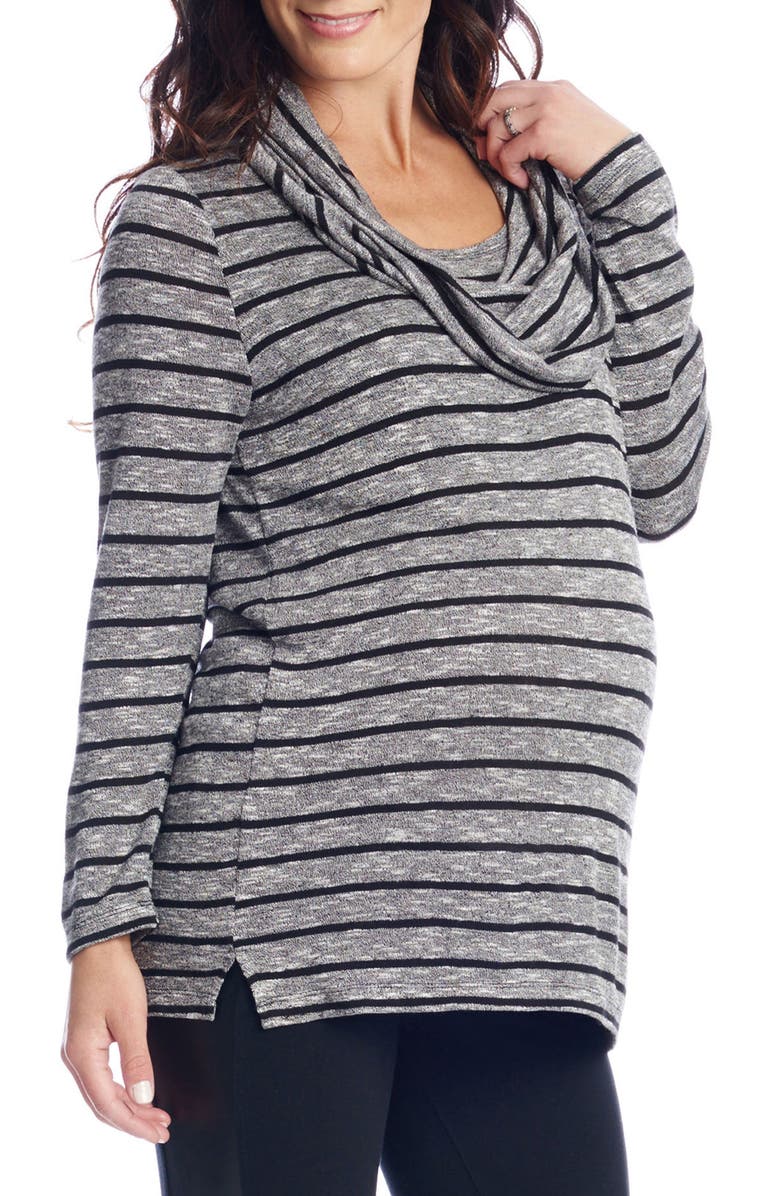 Everly Grey Reina Cowl Neck Maternity/Nursing Top, Alternate, color, 