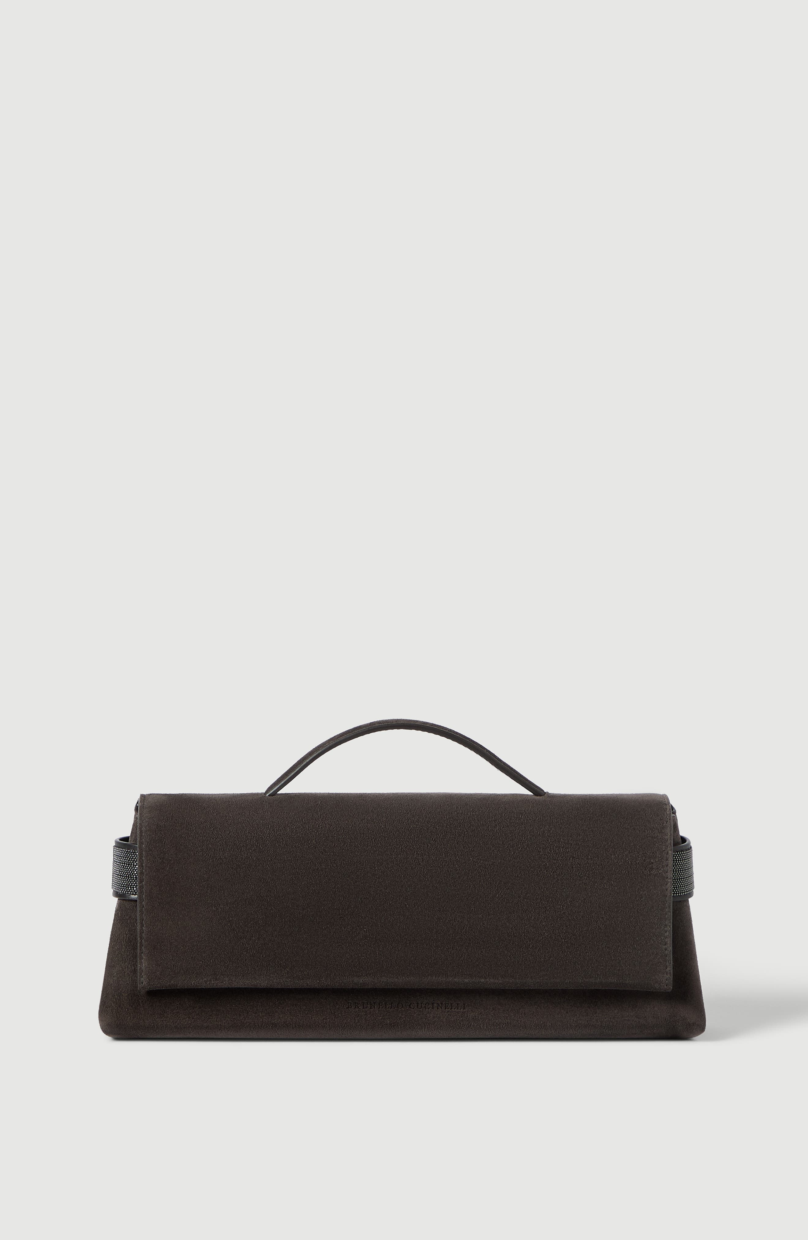 Suede Essence clutch bag, Alternate, color, Brown