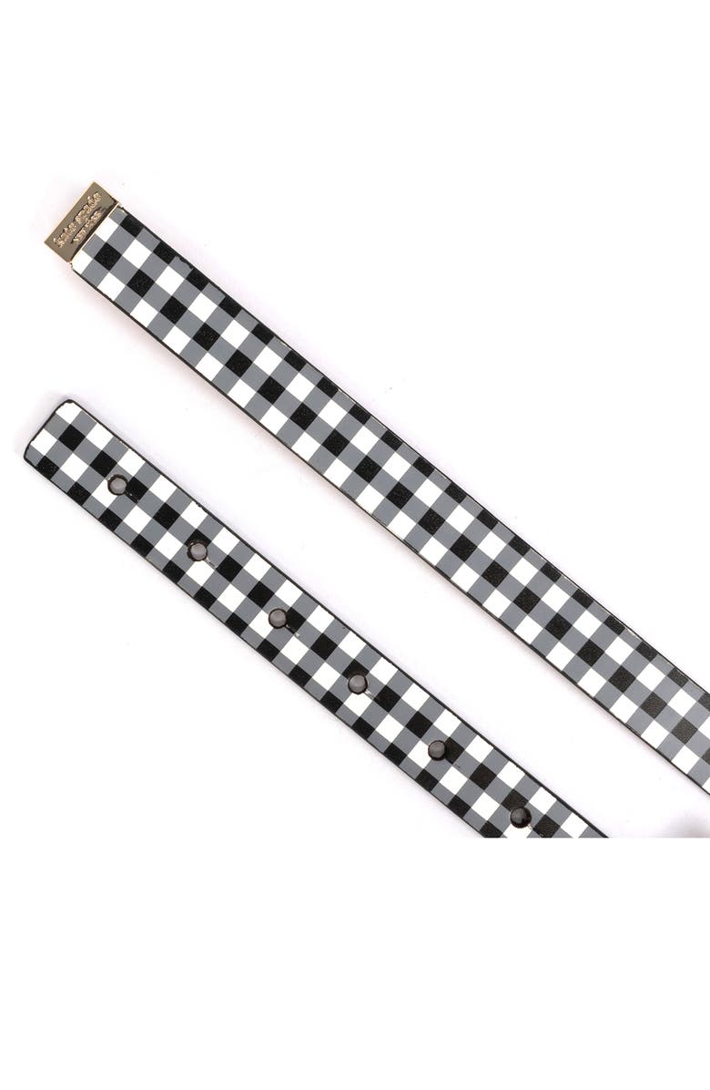 Kate Spade New York gingham bow belt, Alternate, color, Black
