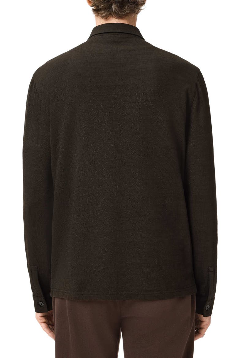 Kassen Jacquard Zip-Up Shirt Jacket, Alternate, color, DARK BROWN