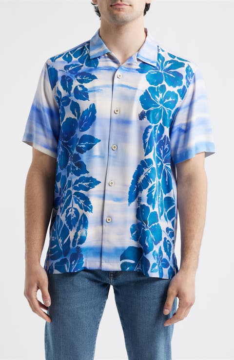 Sapphire Shores Floral Silk Camp Shirt