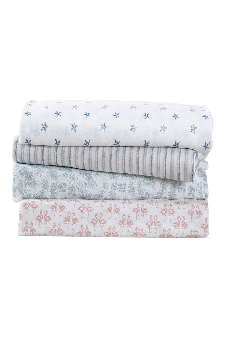 Hibiscvus Bloom 4-Piece Sheet Set, Alternate, color, SURF SPRAY