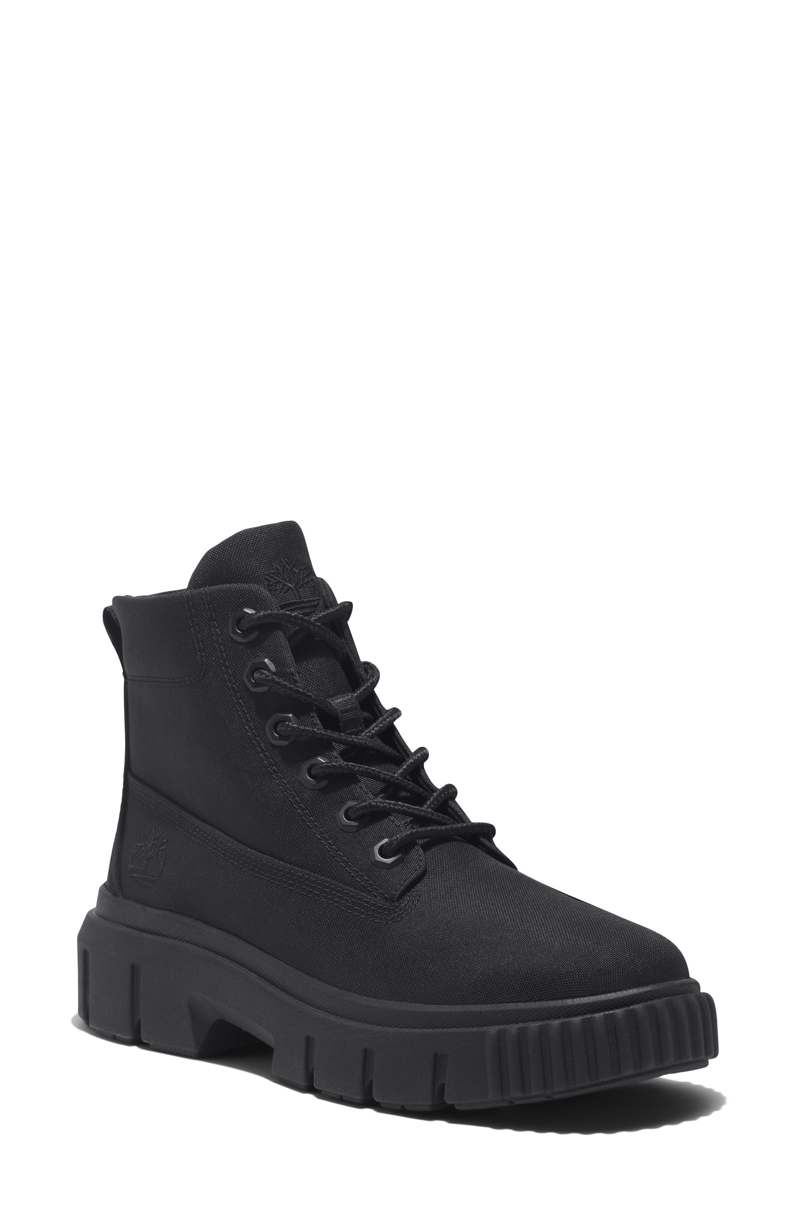 Greyfield Lace-Up Boot, Main, color, JET BLACK