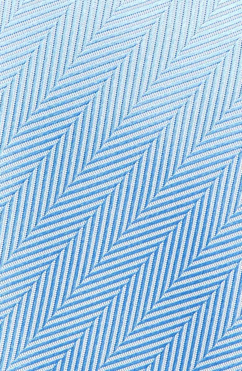 David Donahue Herringbone Jacquard Silk Tie, Alternate, color, Sky