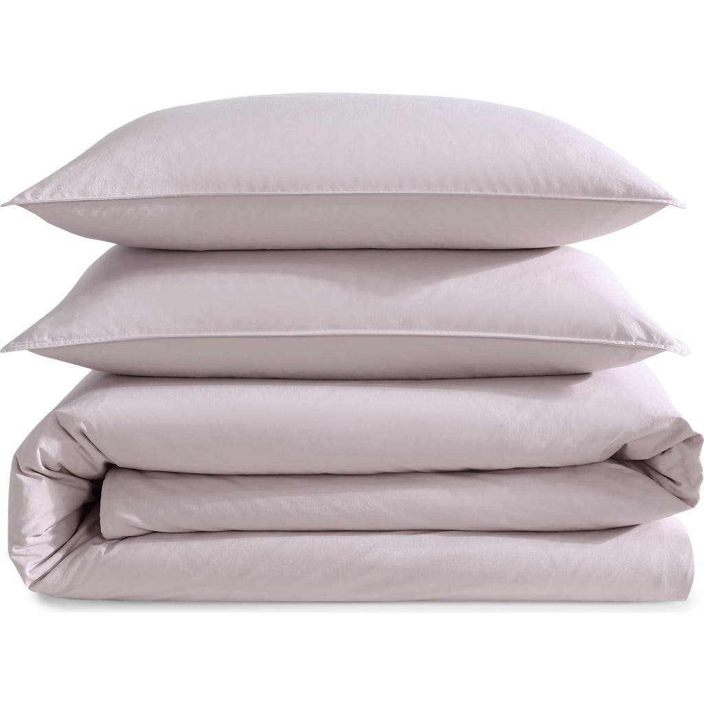 Calvin Klein Washed Percale Comforter & Sham Set In Petal Pink