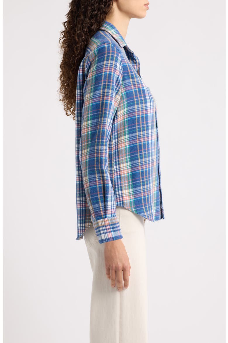 Eileen Relaxed Button Up Shirt, Alternate, color, BLUE WHITE GREEN PLAID
