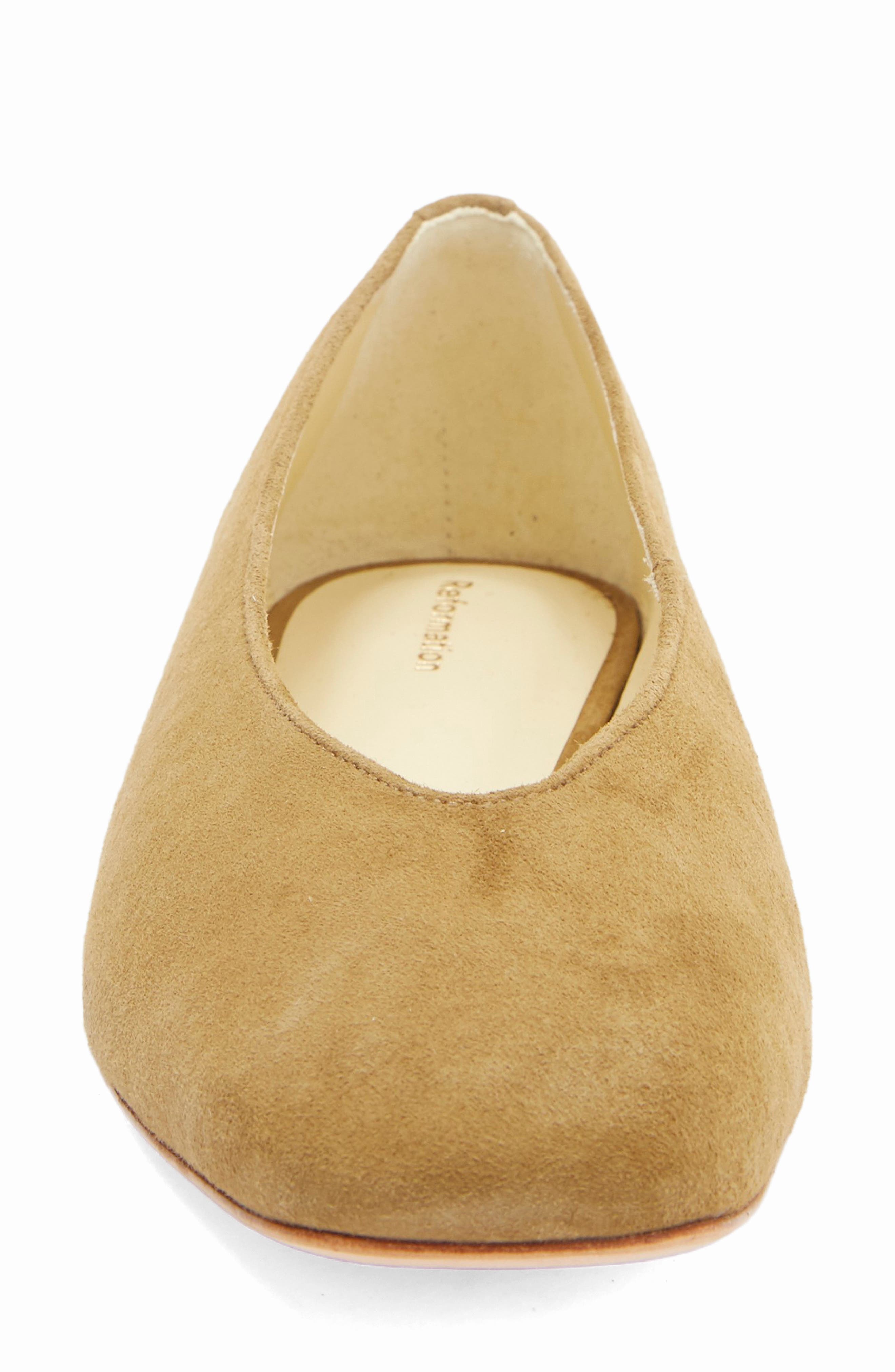 Reformation Prudence Ballet Flat, Alternate, color, Bog Suede