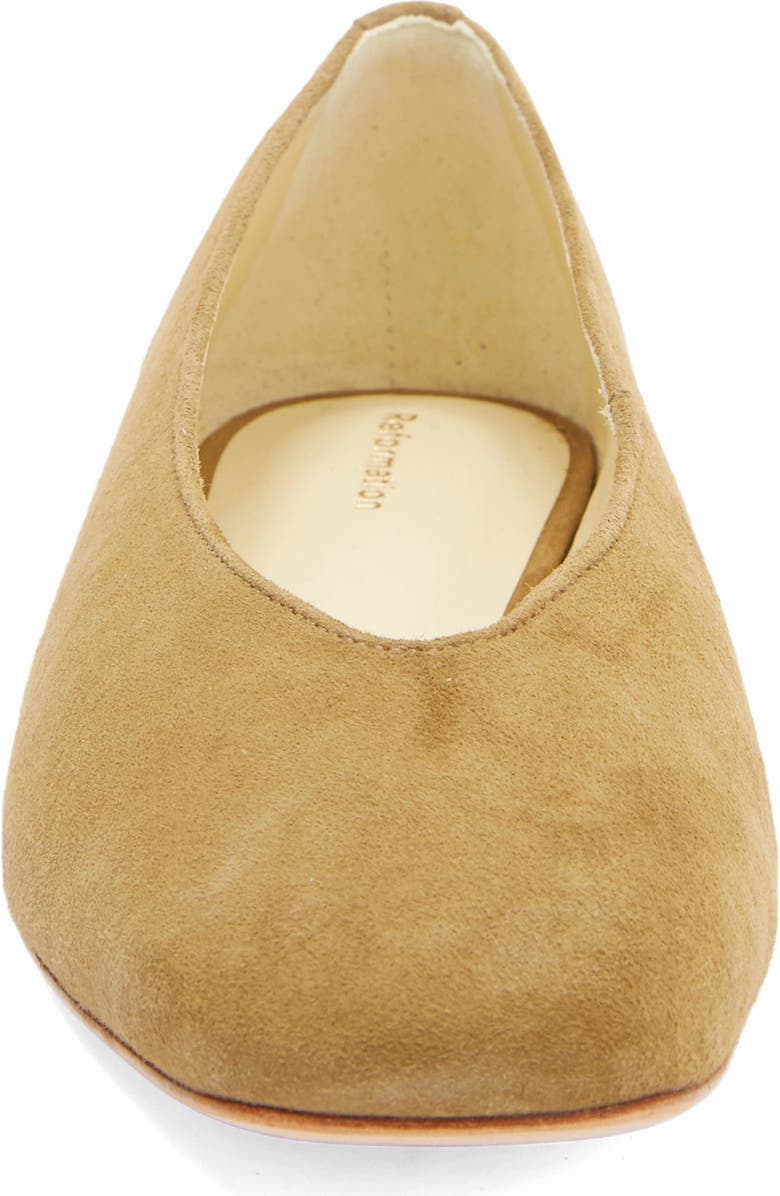 Reformation Prudence Ballet Flat, Alternate, color, Bog Suede