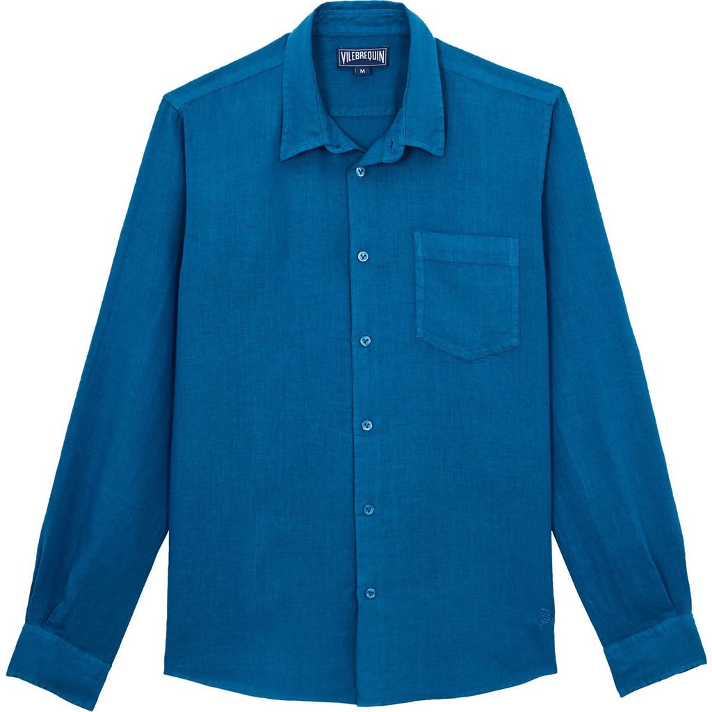 VILEBREQUIN SOLID LINEN SHIRT