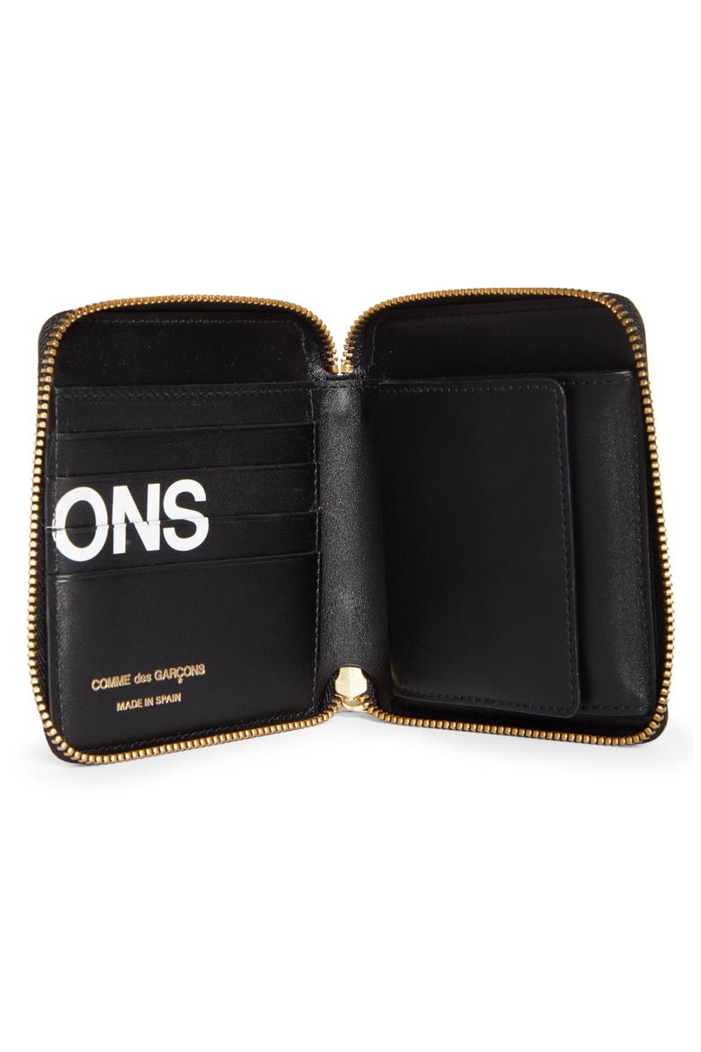 Huge Logo Zip Around Wallet, Alternate, color, BLACK