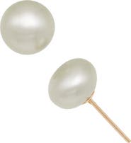 FZN Freshwater Button Pearl Stud Earrings