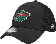 New Era Men's New Era  Black Minnesota Wild Logo 39THIRTY Flex Hat