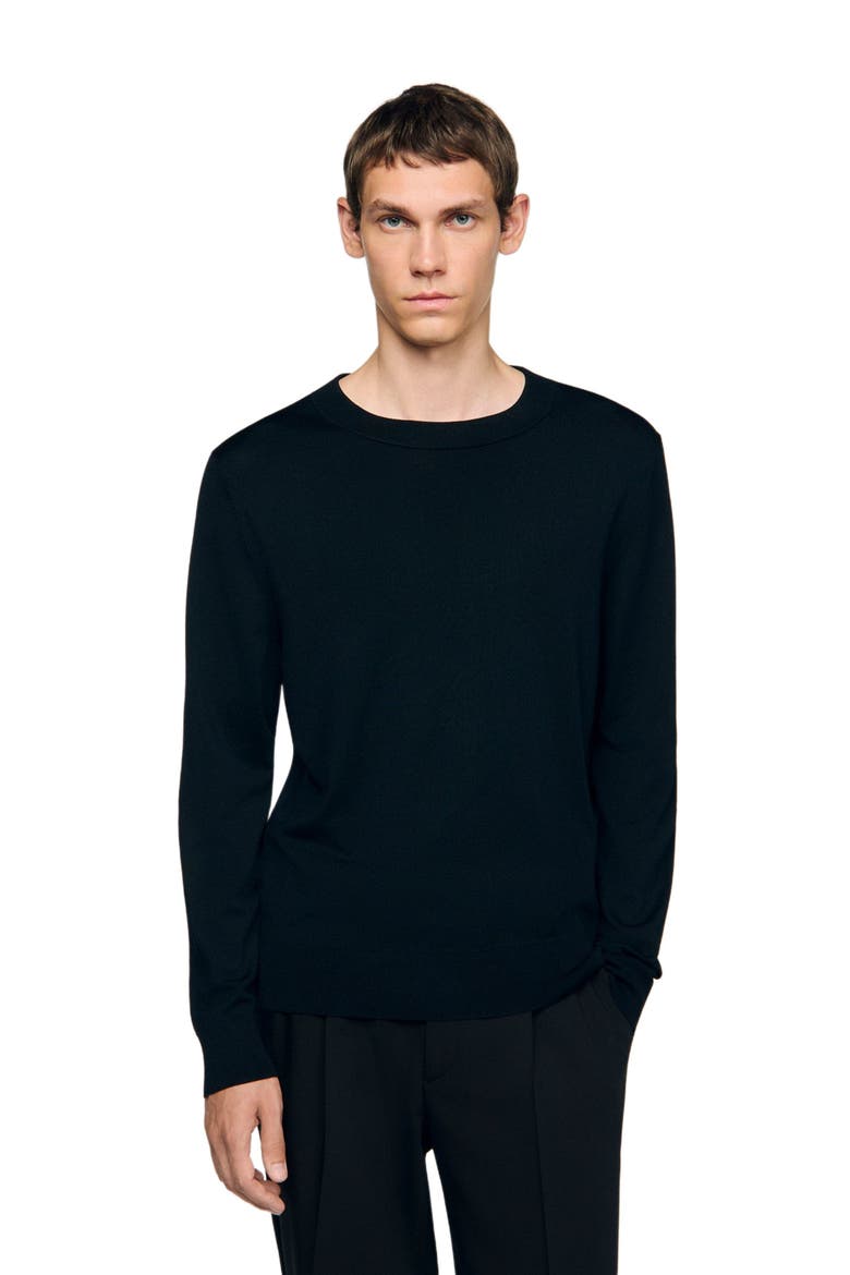 Fine knit sweater, Main, color, Black