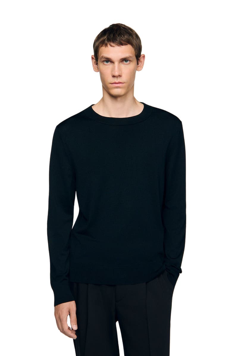 SANDRO Fine knit sweater, Main, color, Black