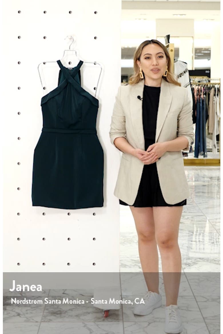 Crisscross Neck Satin Twill Cocktail Dress video