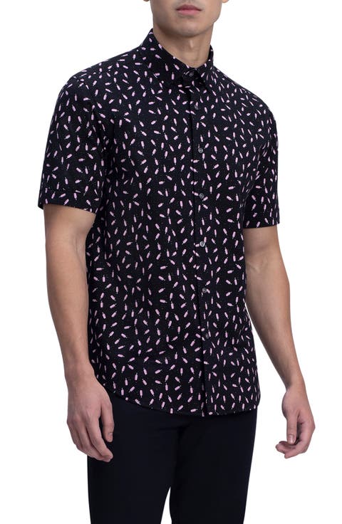 OoohCotton® Ice Pop Print Short Sleeve Button-Up Shirt