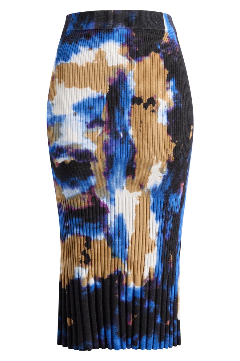 Print Rib Sweater Midi Skirt, Alternate, color, CLOUDED NINE