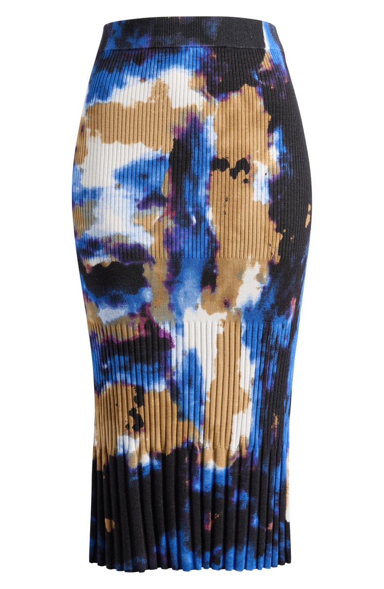 DKNY Print Rib Sweater Midi Skirt, Alternate, color, Clouded Nine