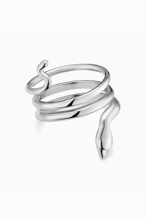 Oradina Sterling Silver Snake Wrap Ring In Silver