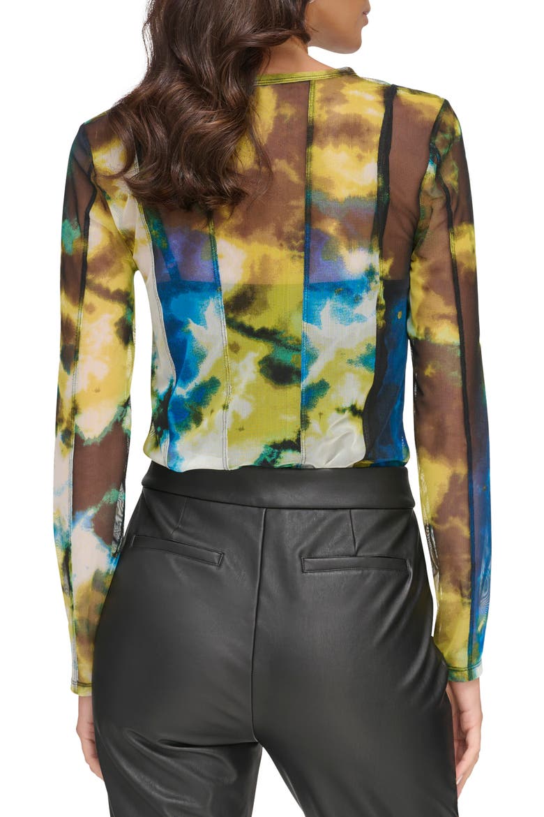Tie Dye Mesh Top, Alternate, color, CITRINE/ BLACK MULTI