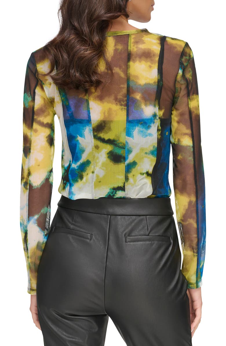 DKNY Tie Dye Mesh Top, Alternate, color,