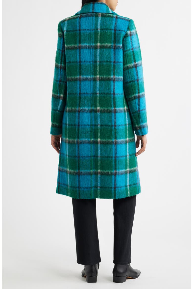 Brushed Plaid Coat, Alternate, color, TEAL PLAID