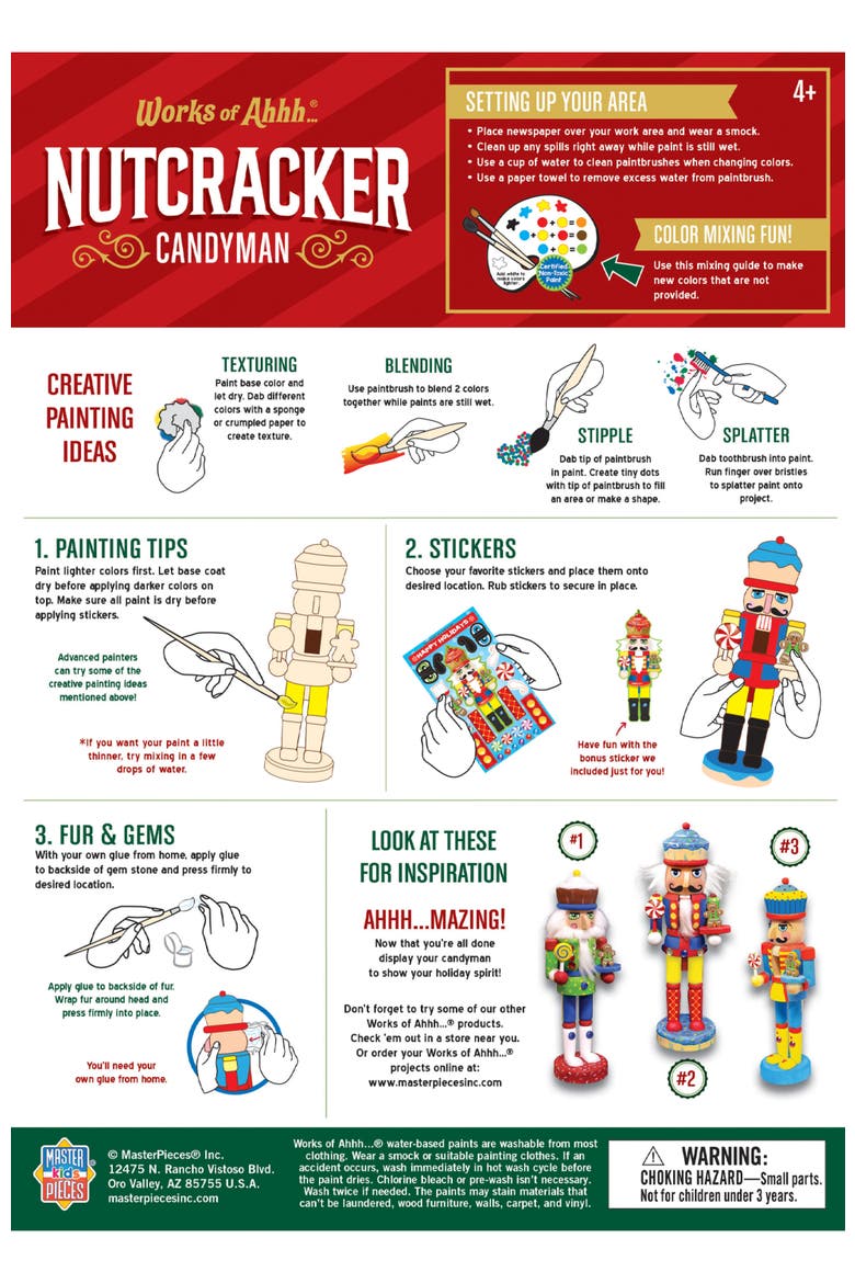 Nutcracker Candyman Wood Craft Kit, Alternate, color, Multicolor