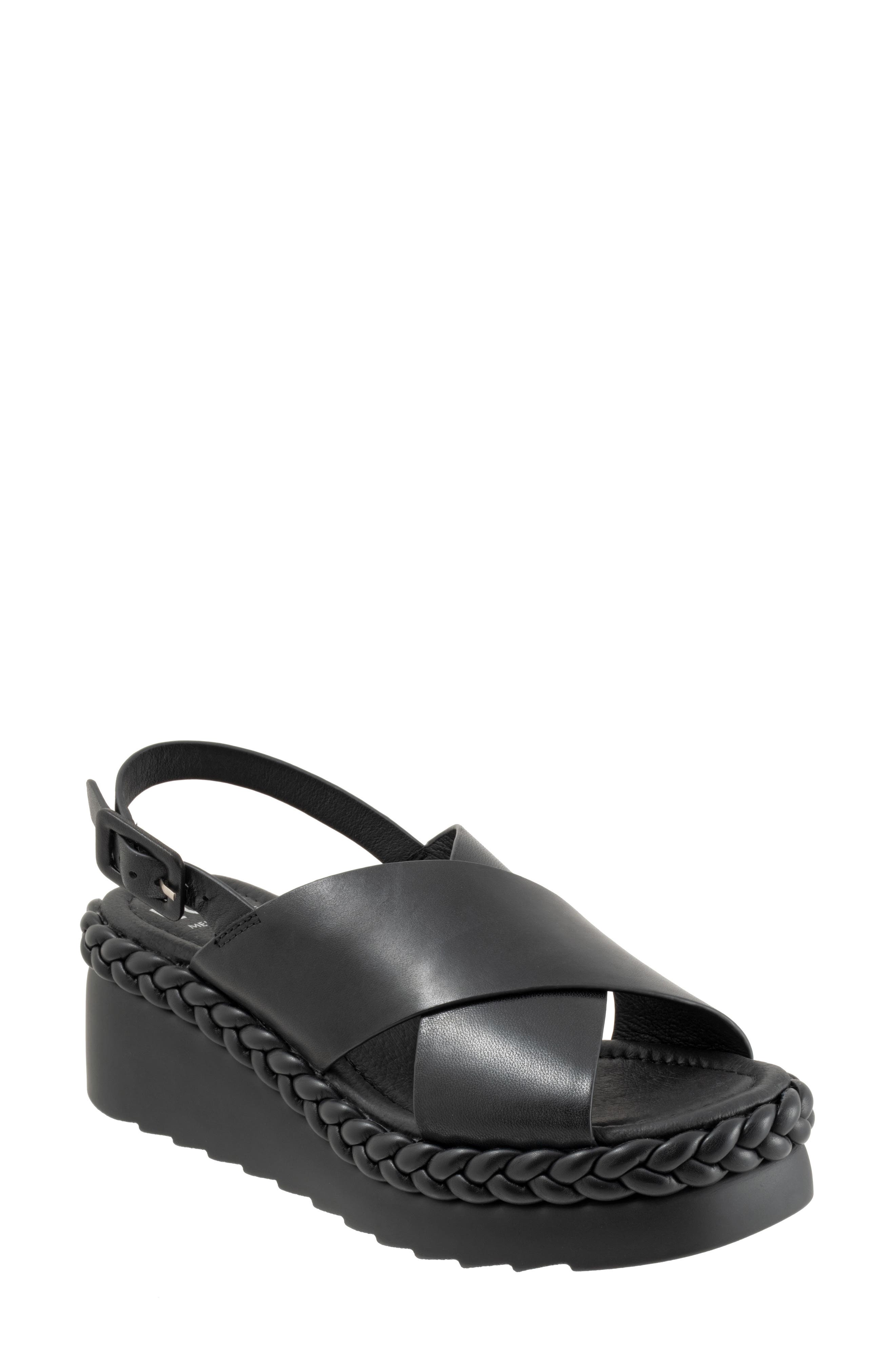EOS FOOTWEAR Melia Platform Wedge Sandal, Main, color, Black