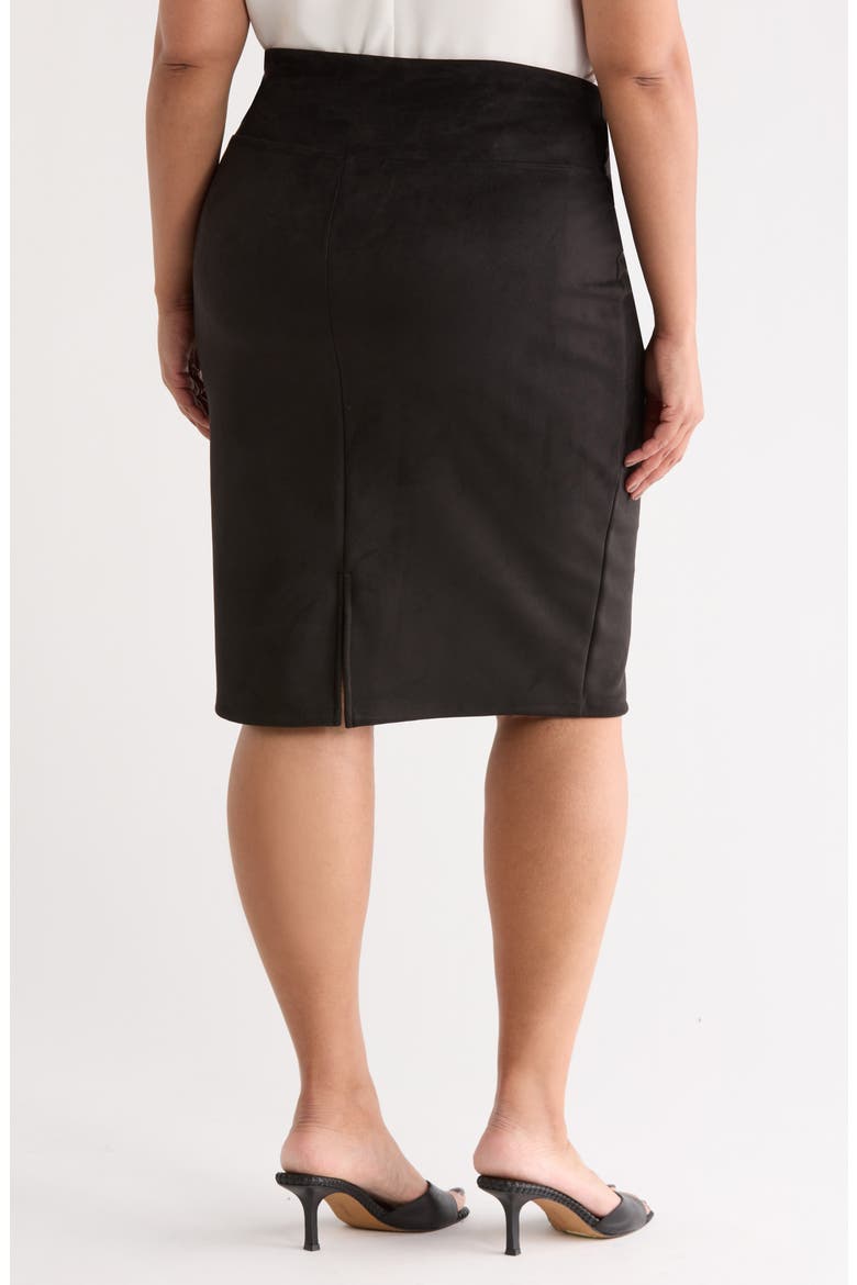 Faux Suede Pencil Skirt, Alternate, color, BLACK
