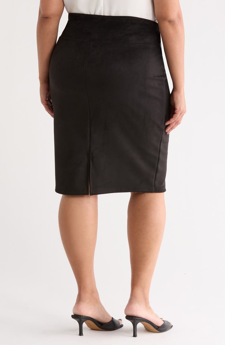 Renee C Faux Suede Pencil Skirt, Alternate, color, Black
