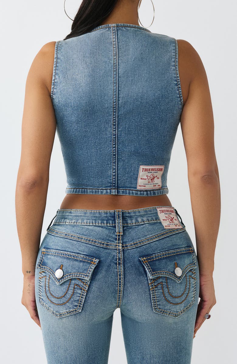 True Religion Denim Vest, Alternate, color, Medium Horizon Wash