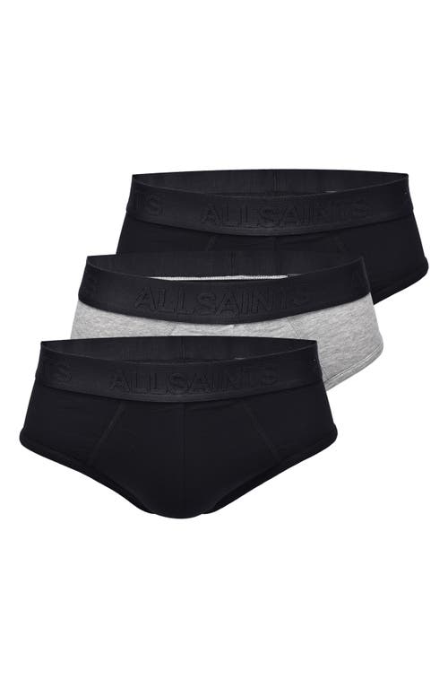 Allsaints 3-pack Contour Pouch Briefs In Black Multi