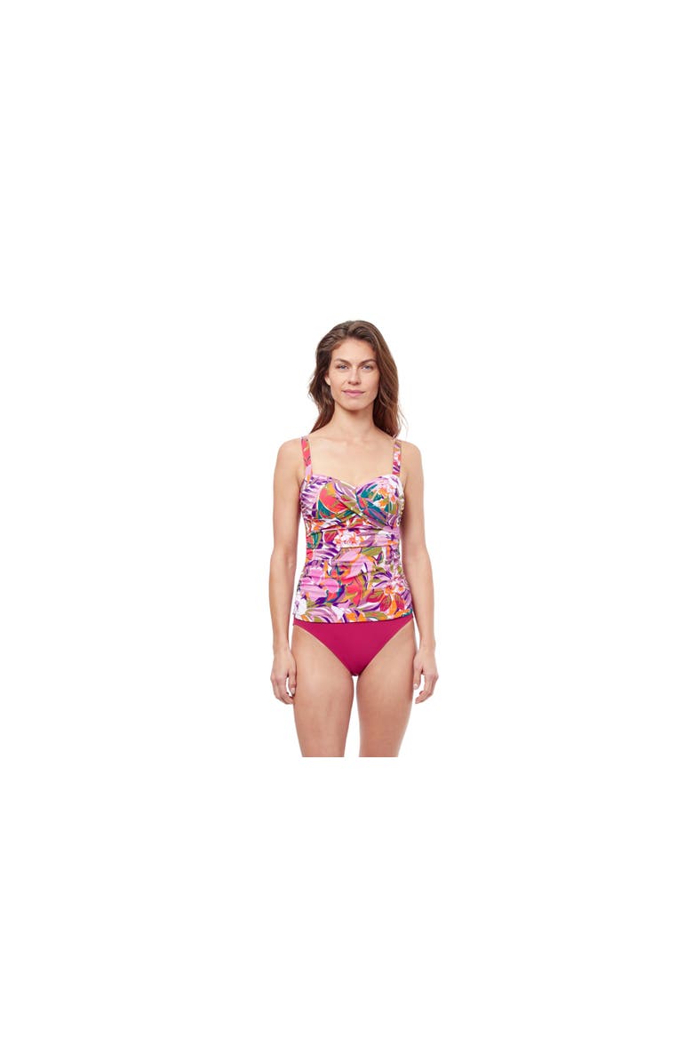 Profile by Gottex Tropikaia D-Cup V-Neck Tankini Swim Top, Main, color, 