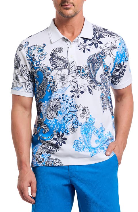 Orzell Paisley Print Cotton Polo