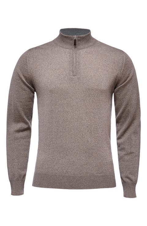 Merino Wool Quarter Zip Sweater