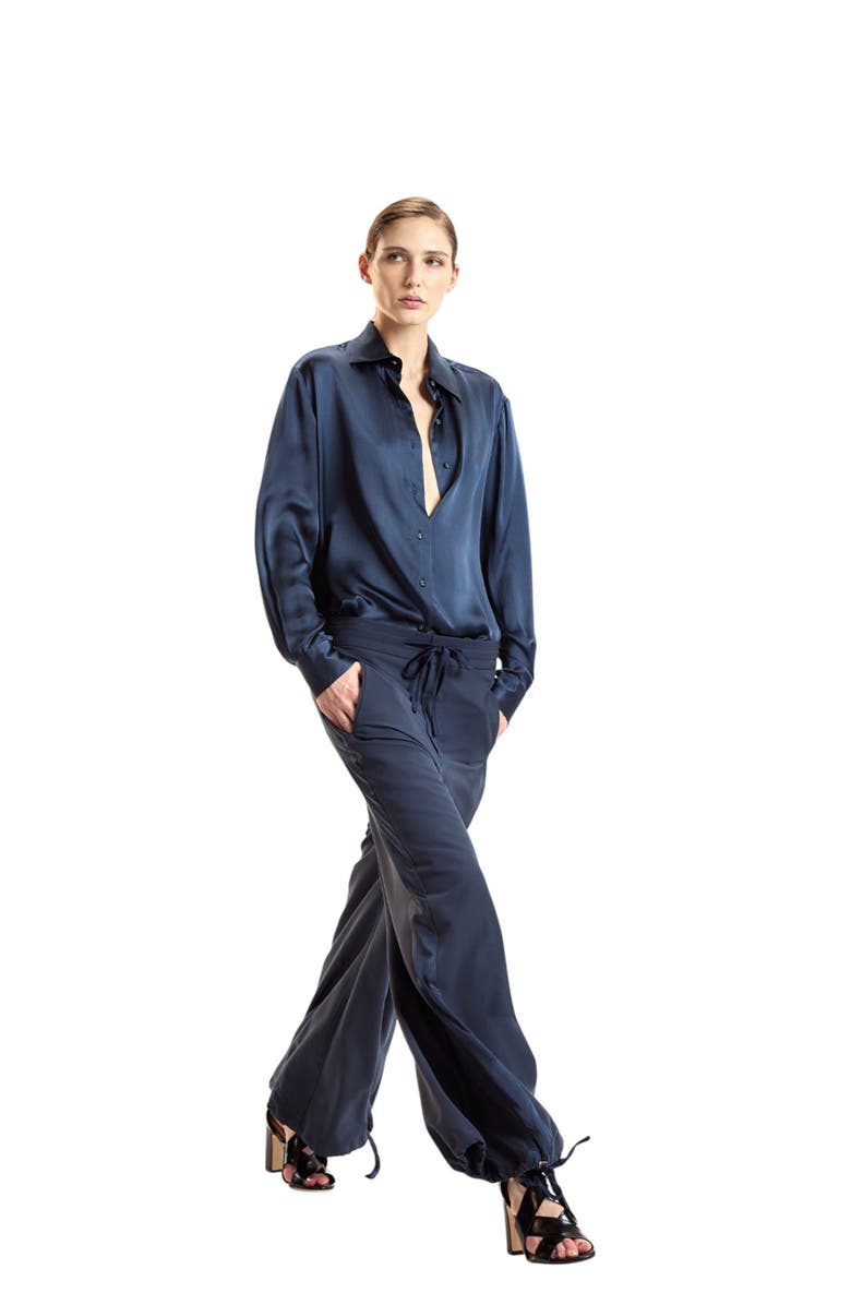 Cynthia Rowley Pinstripe Cargo Pants, Alternate, color, Heather Grey