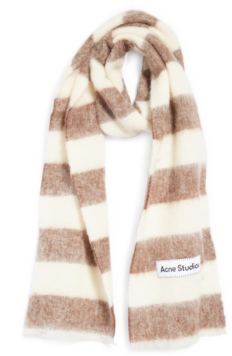 Acne Studios Vally Stripe Alpaca, Wool & Mohair Blend Scarf, Alternate, color,