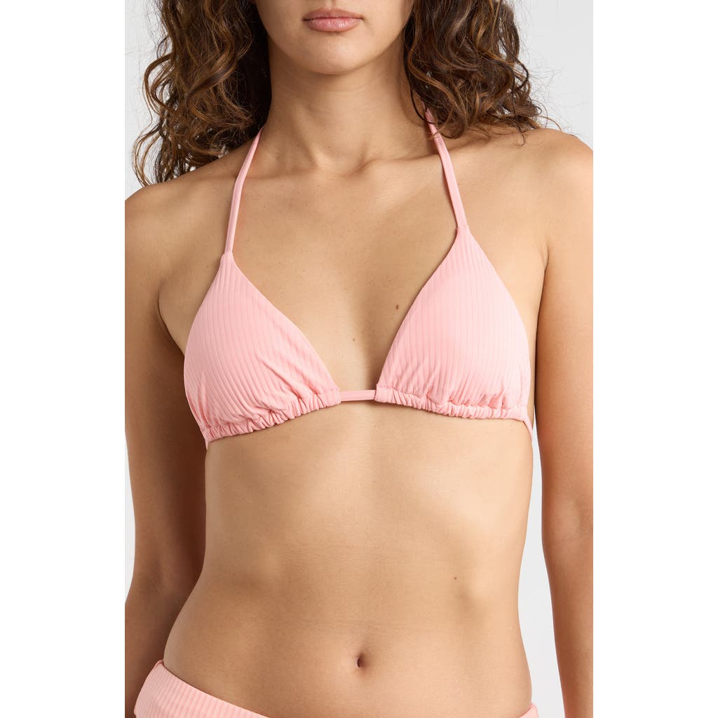 Vitamin A® Gia Tropical Floral Print Triangle Bikini Top in Pink Coral at Nordstrom Rack, Size Small