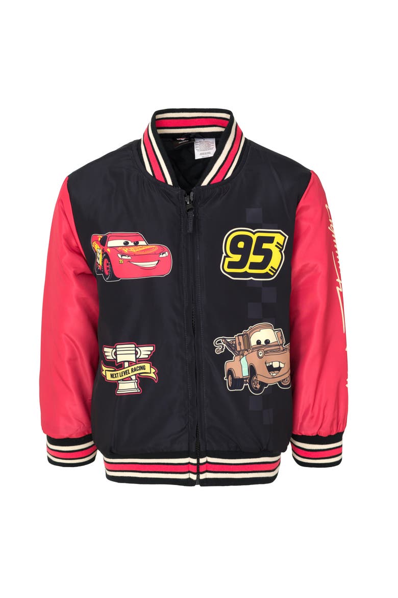 Cars Zip-Up Bomber Jacket, Main, color, McQueen Mater Black