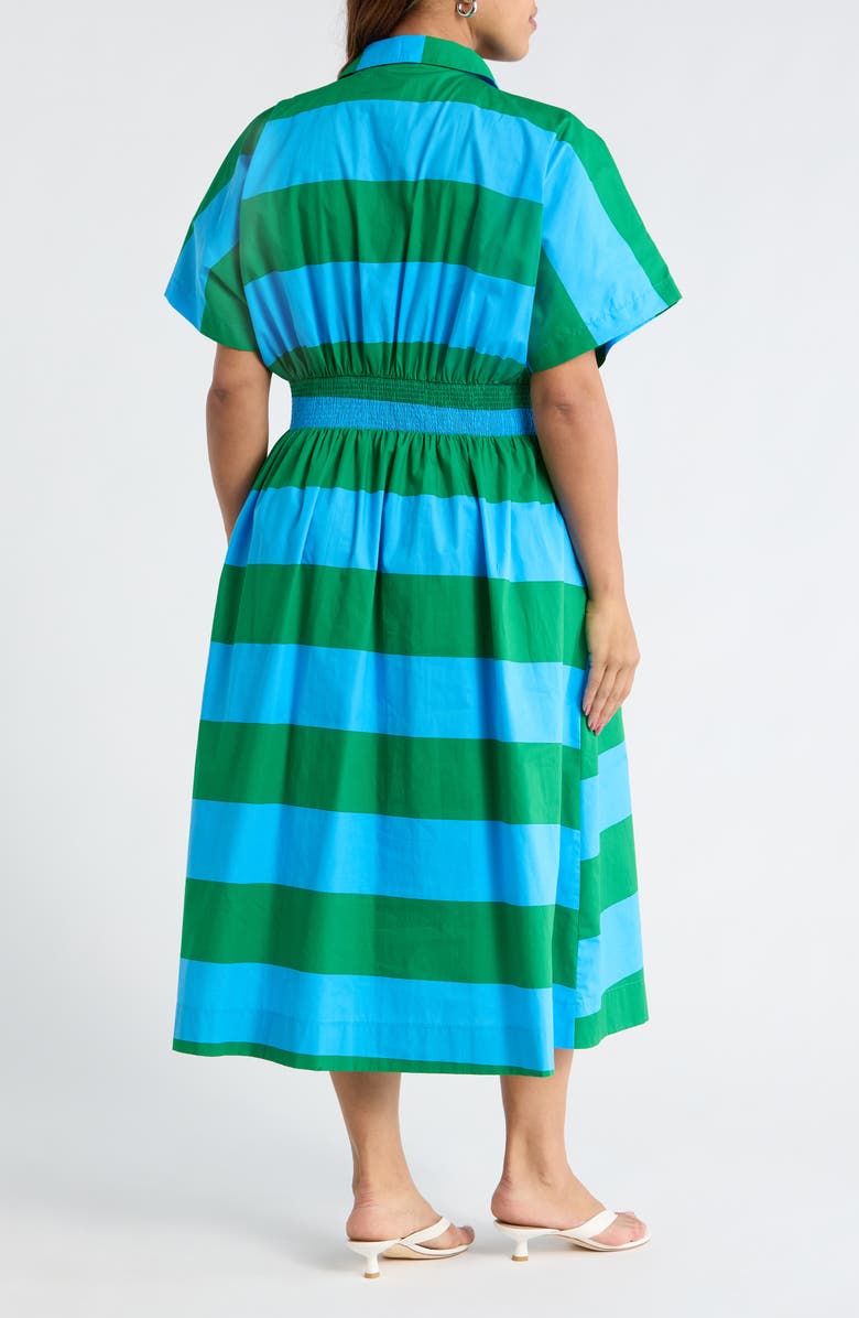 SUGARLIPS Wilderra Stripe Shirtdress, Alternate, color, Blue-Green-Stripe