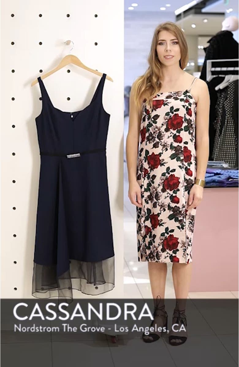 Organza Overlay Tea Length Dress, sales video thumbnail