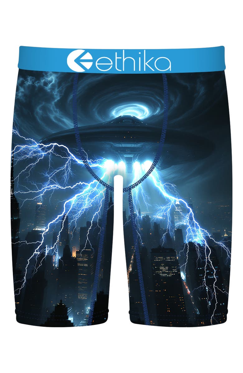 Ethika Kids' Too Late Print Boxer Briefs, Main, color, Too Late