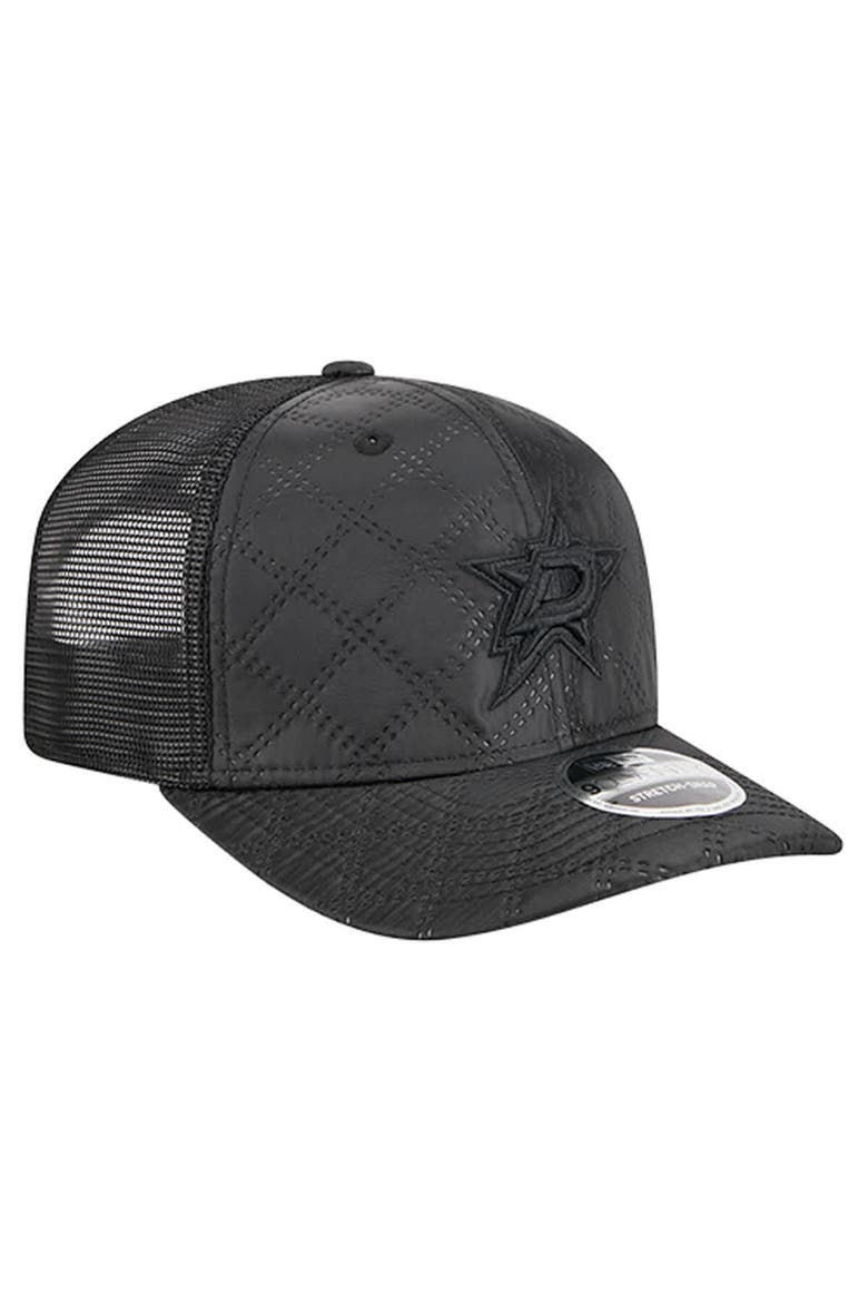 Men's New Era  Black Dallas Stars Quilted Nylon 9SEVENTY Adjustable Trucker Hat, Alternate, color, Black