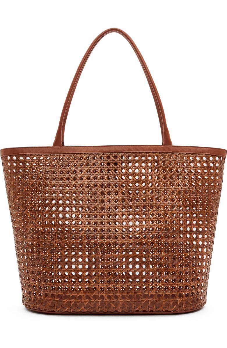Reformation Isabella Woven Rattan Tote, Main, color,