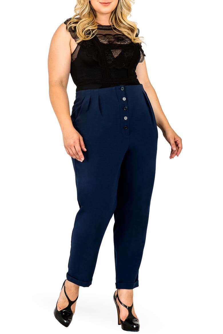 Francine High Rise Skinny Pants, Alternate, color, NAVY