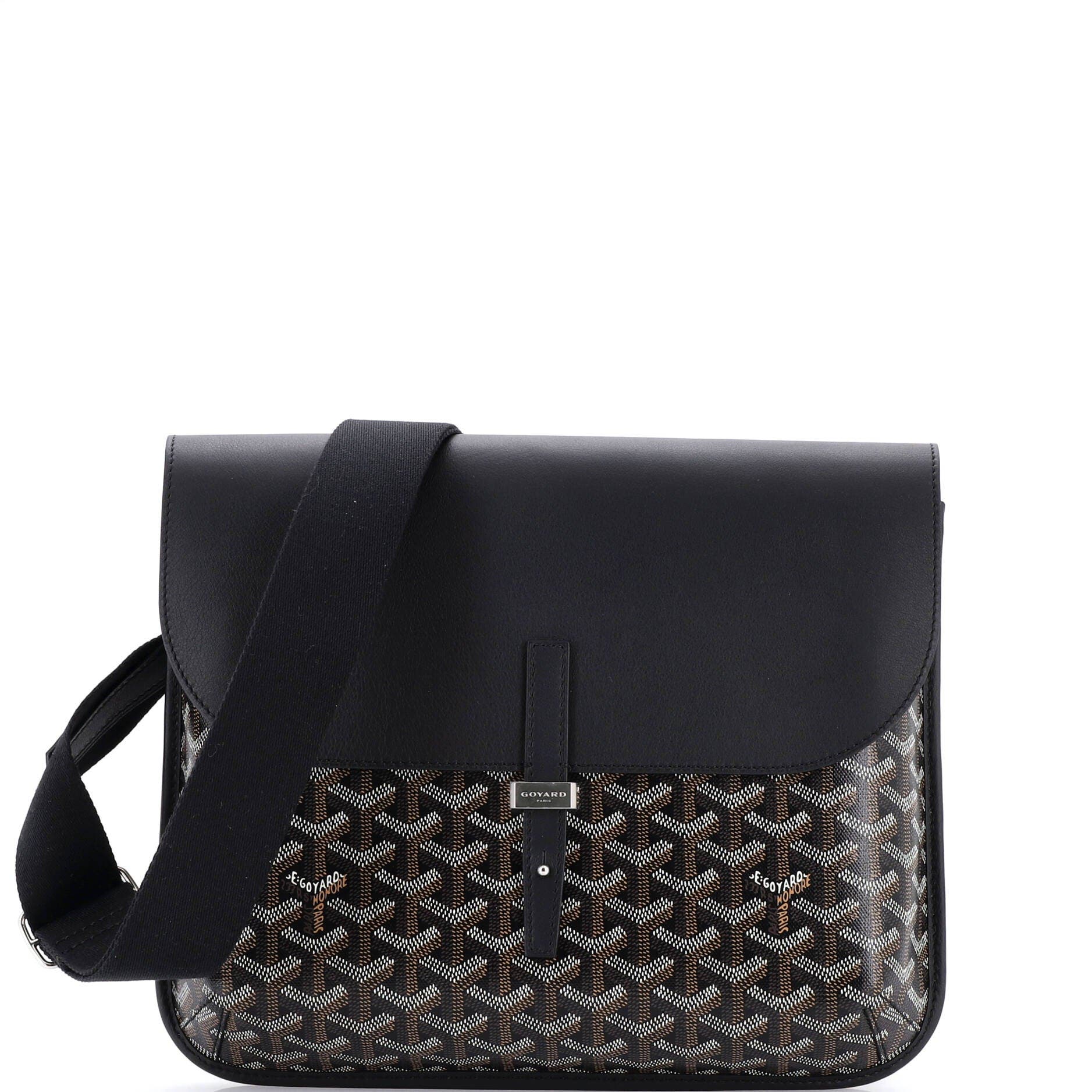 Pre-Owned Goyard Coursier Messenger Bag Coated Canvas and Leather, Main, color, Black