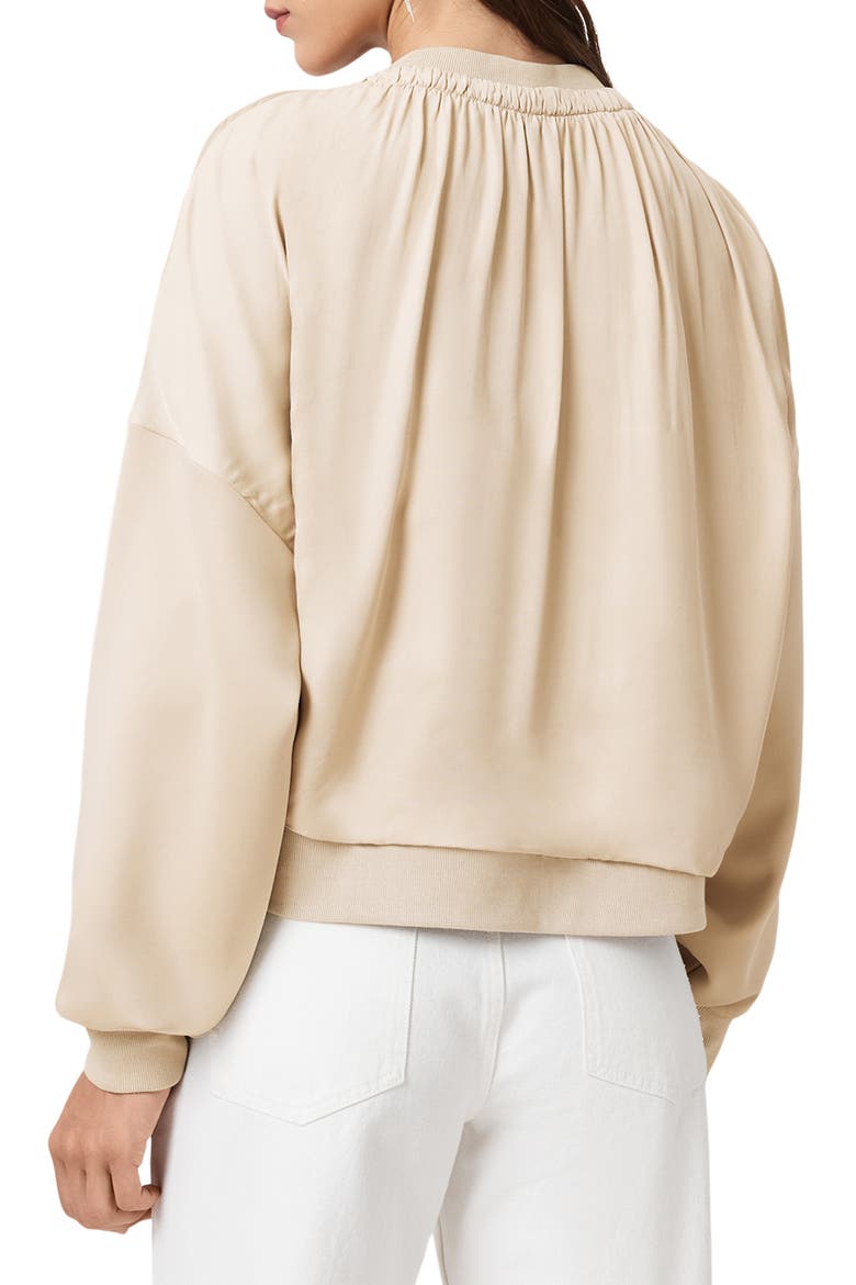 Mirri Shirred Bomber, Alternate, color, TOFU WHITE